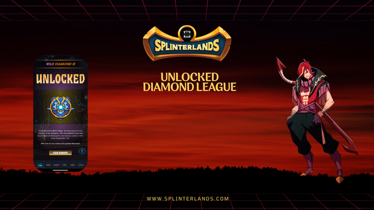 Finally in Diamond via Splinterlands Mobile App...........