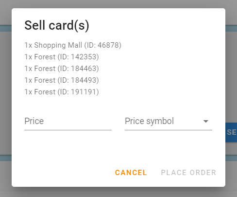 Adding cards that you do not want to sell.PNG