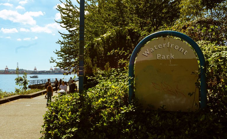 Waterfront Park sign