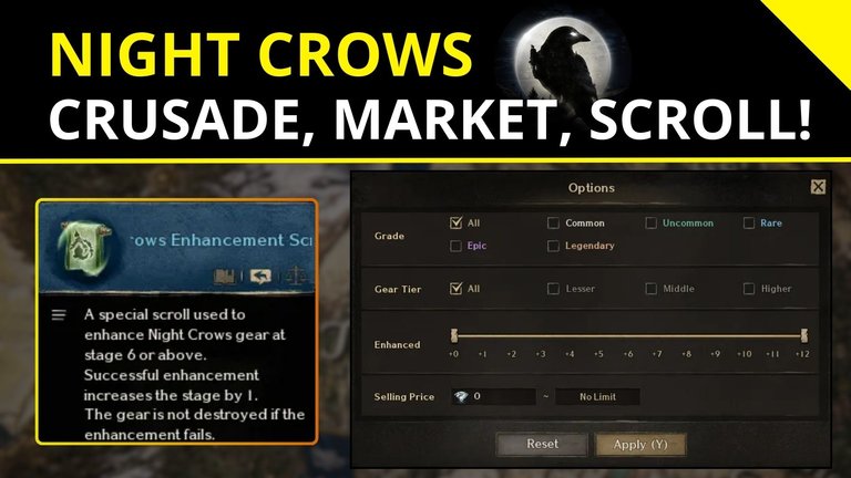 Night Crows 🌒| Crusade S1, Market Options and New Protection Scroll [EN/PT]