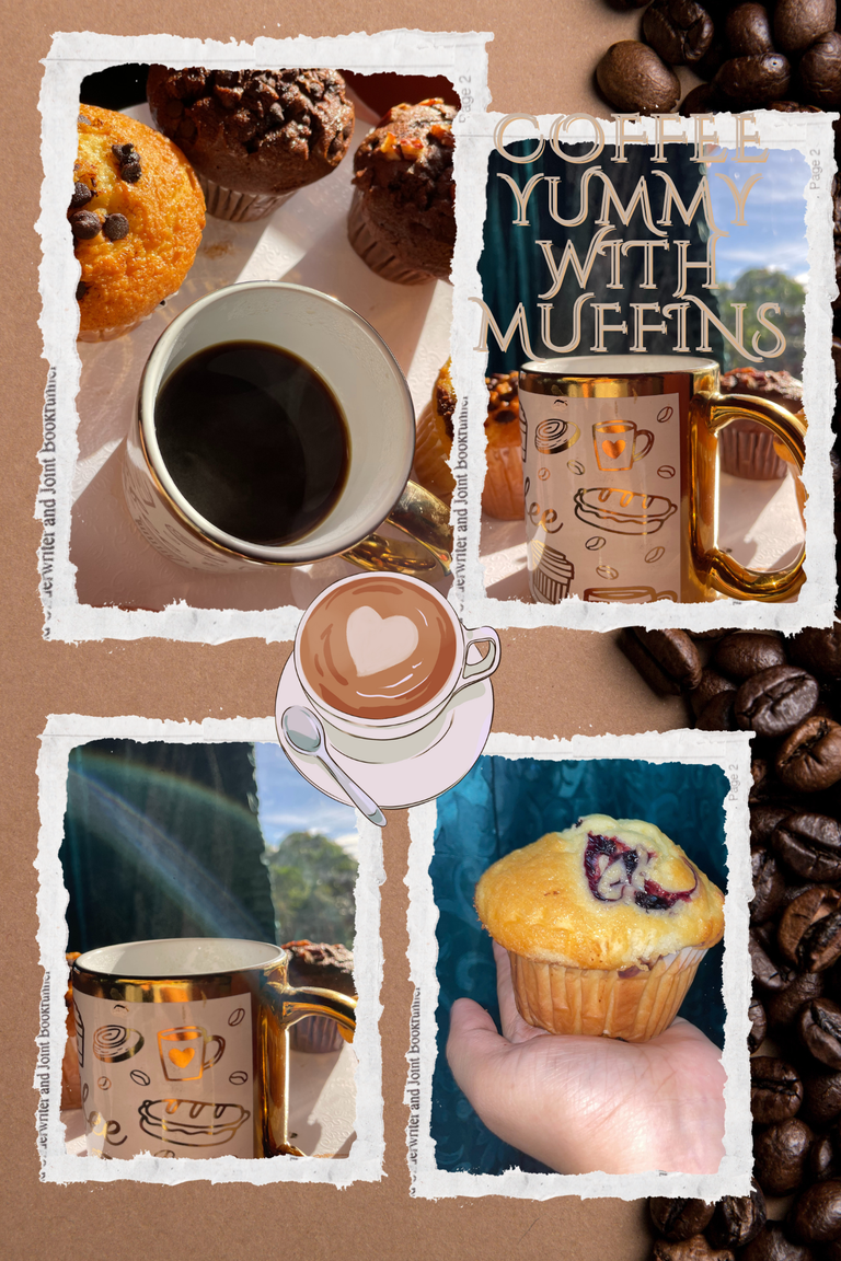 Muffins Mixed & Match With A Black Aromatic Coffee:Sip,Sip,Sip Also Dip.