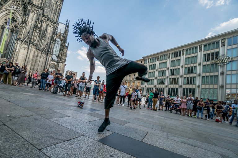 Dancing in front of the Dom