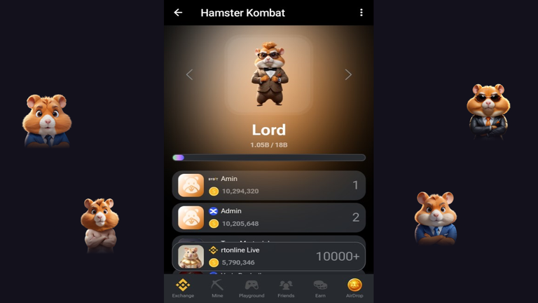 My Hamster Kombat Progress And Advancement to Lord