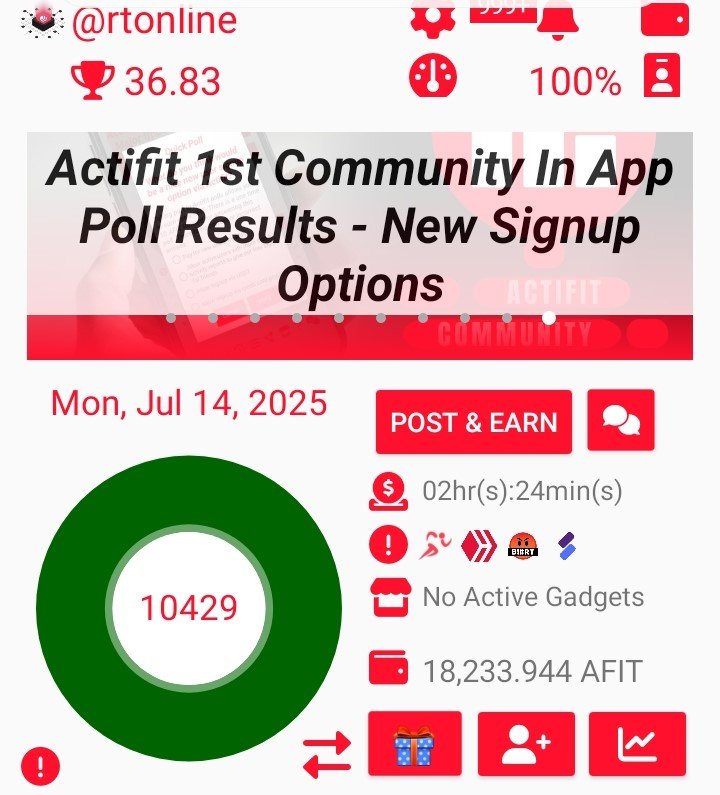 My Actifit Report Card: July 14 2025