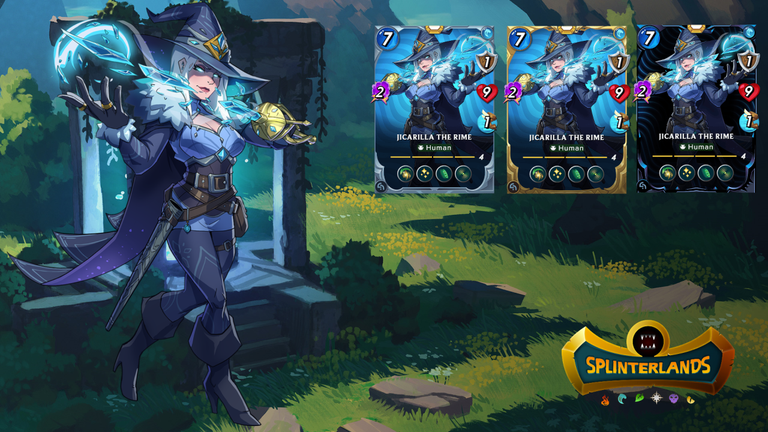 Jicarilla the Rime (Human), a Legendary Water Unit From Conclave Arcana Edition with Cleanse Rearguard, Tank Heal, Phase Ward, and Echo Abilities | Splinterlands Social Media Challenge