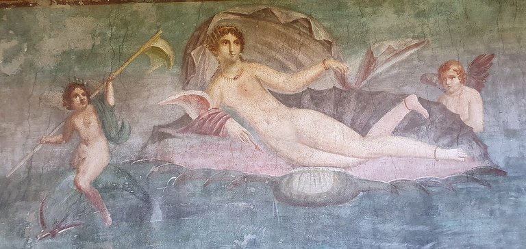 Venus Anadyomene in the House of Venus (Pompeii). Yair Haklai, CC BY-SA 4.0, via Wikimedia Commons.