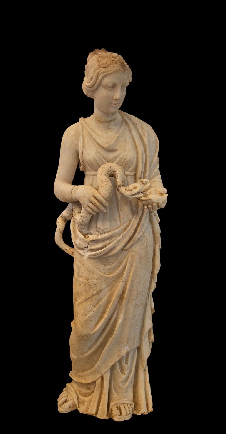 Hygieia, Rhodes. Archaeological Museum of Rhodes, CC0, via Wikimedia Commons.