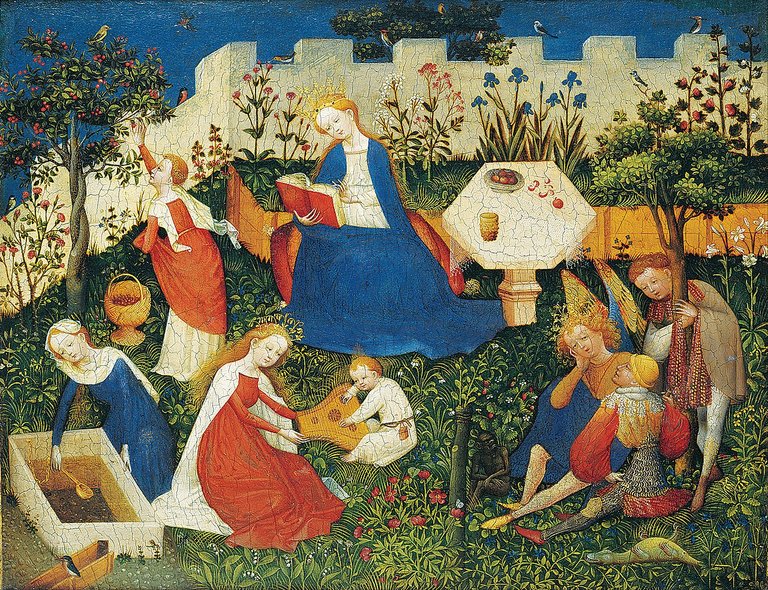 The Little Garden of Paradise (1410/1420) - Upper Rhenish Master, Public domain, via Wikimedia Commons.