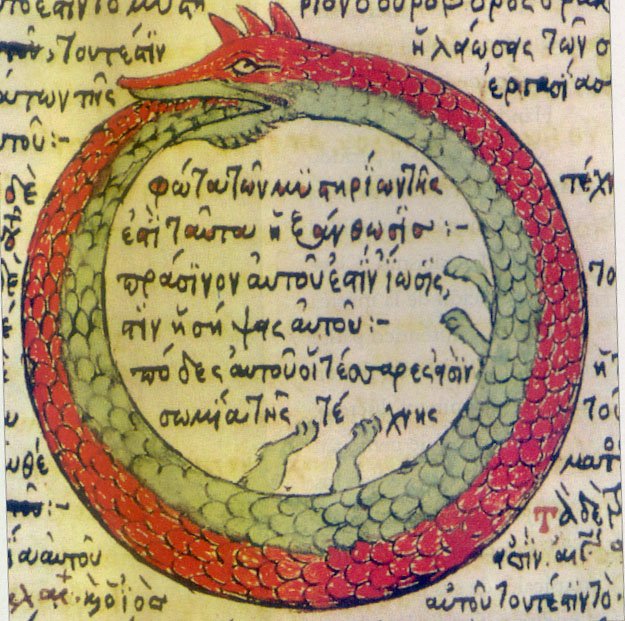 Serpiente_alquimica. Fol. 279 of Codex Parisinus graecus 2327. Carlos adanero. Public Domain.