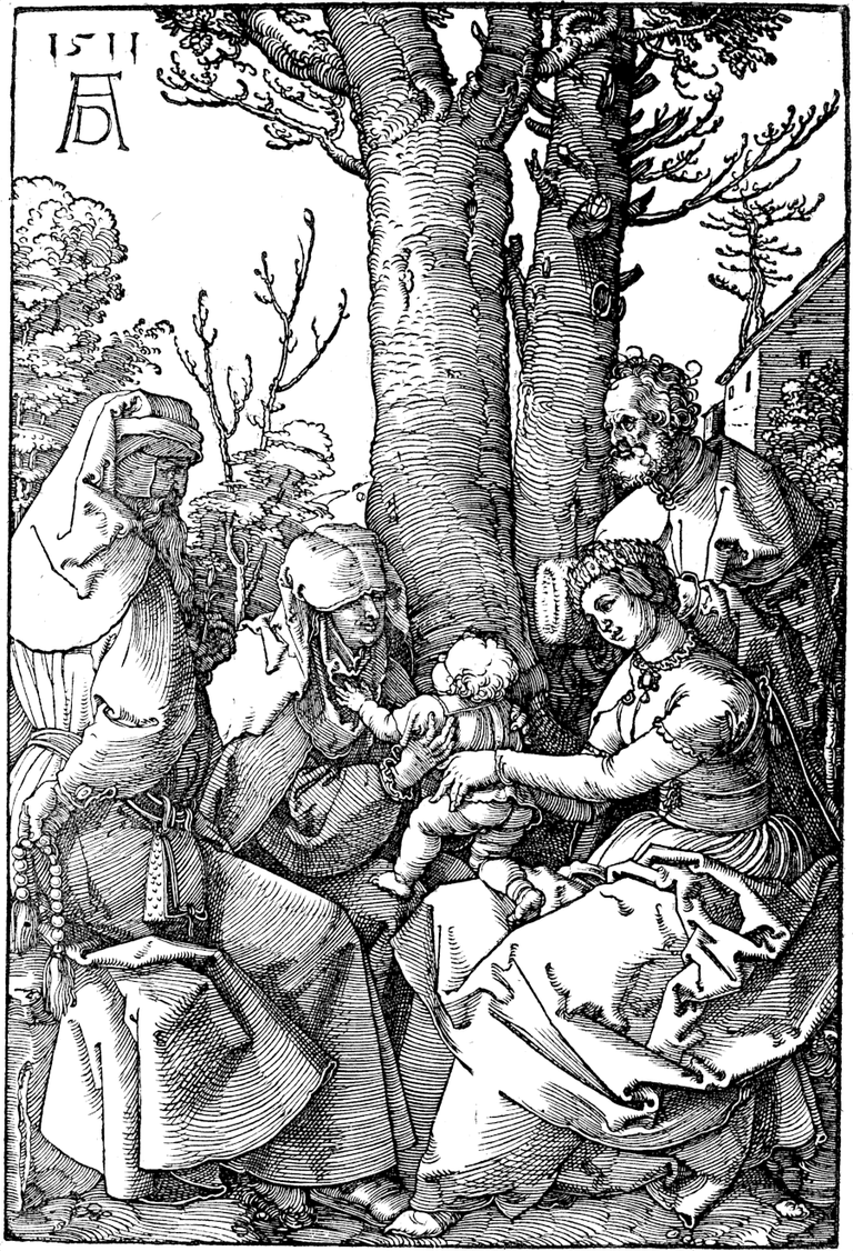 The Holy Family with Joachim and Anna under a Tree. (1511) - Albrecht Dürer, CC0, via Wikimedia Commons.