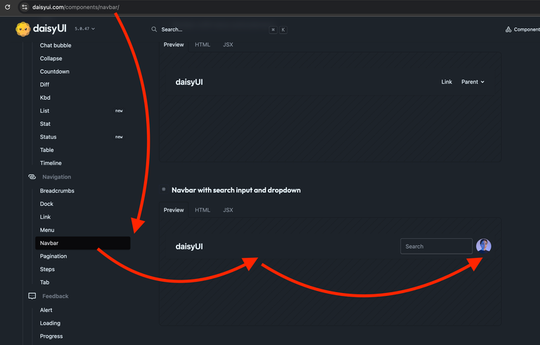 daisyui - Let's add navbar - screenshot