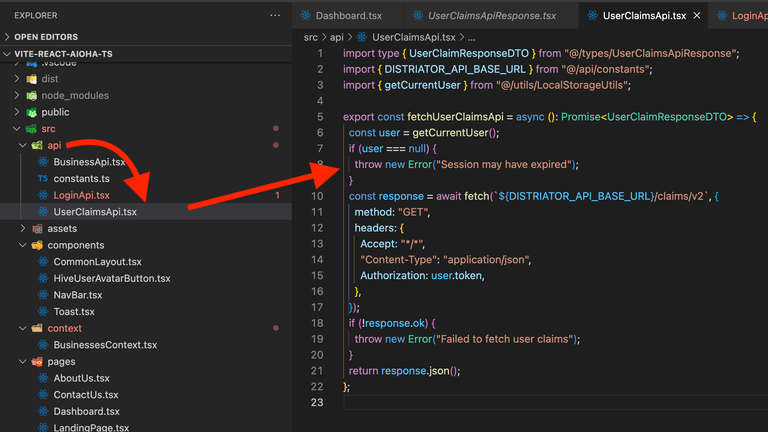 Screenshot for visual learners indicating folder structure and code snippet
