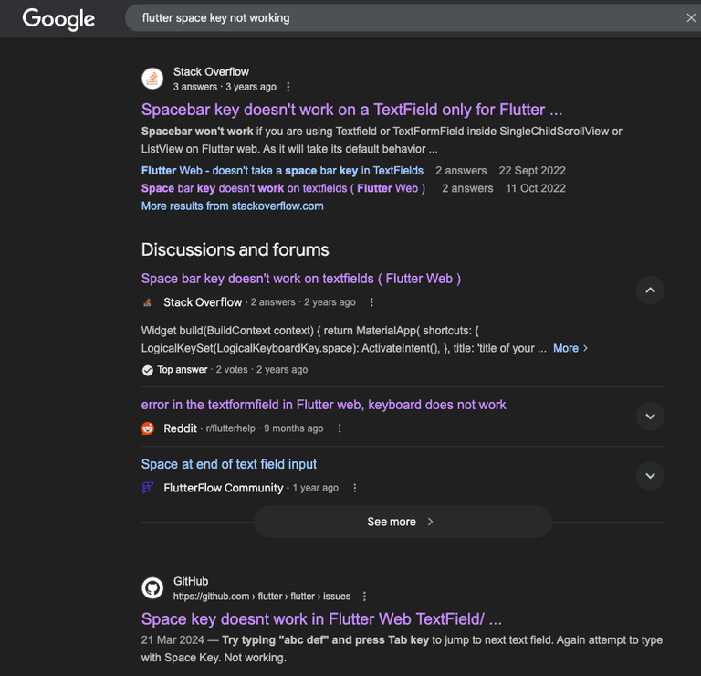 Google search screenshot