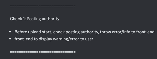 Checking for Posting Authority