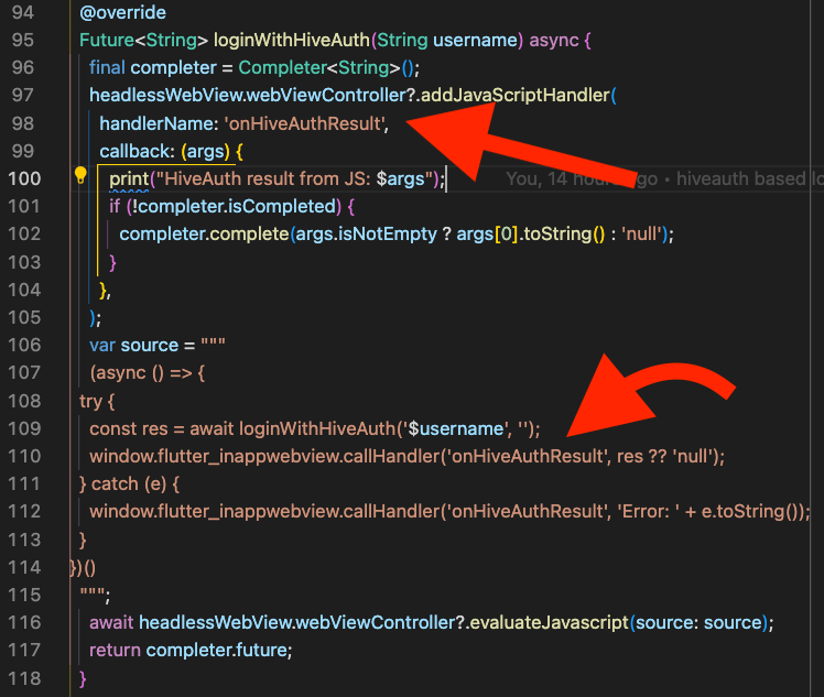 Handler Based approach for executing js from dart