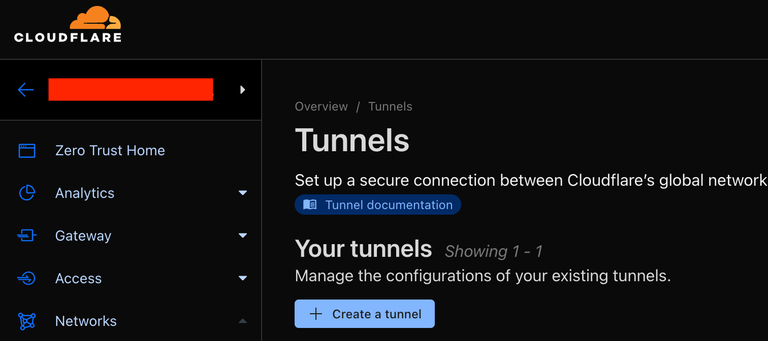 Create a new tunnel