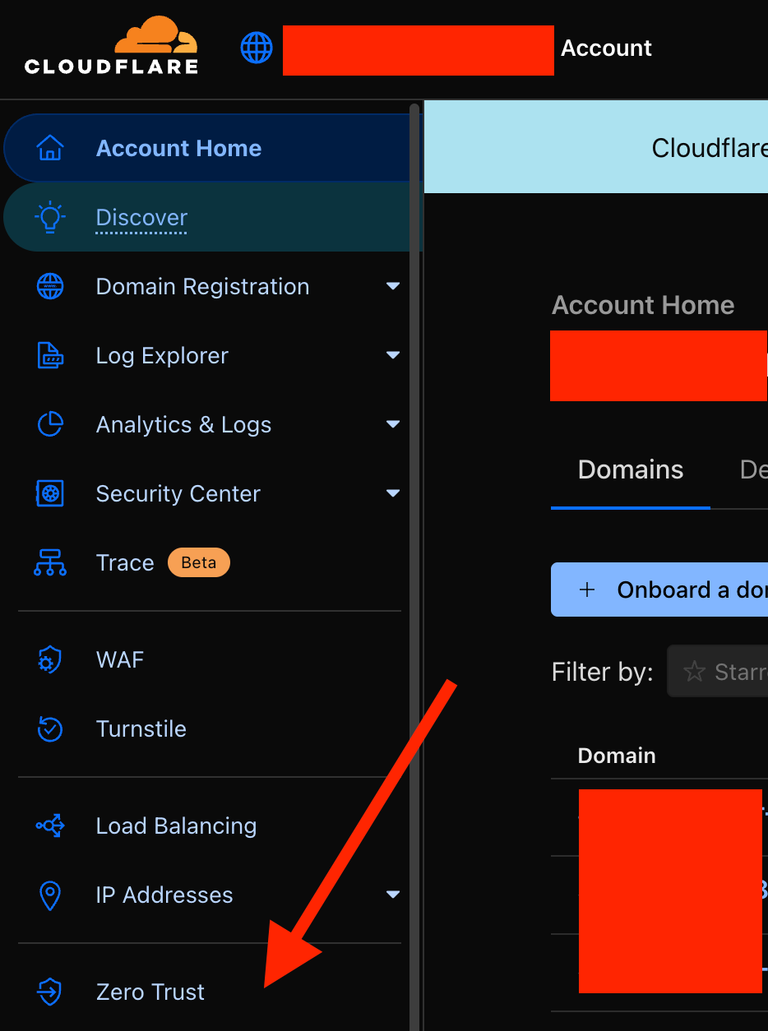 Open Cloudflare Dashboard & click on Zero Trust