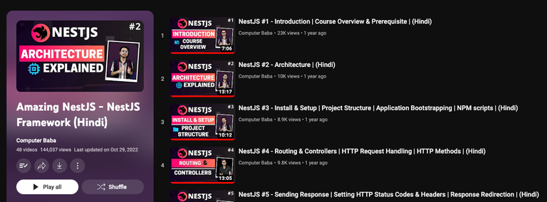 NestJS Video Playlist