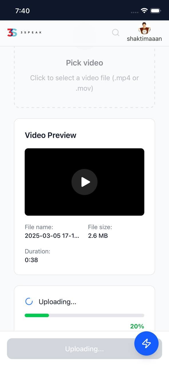 select a video for upload