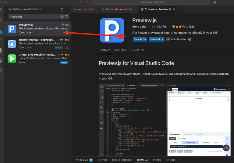 VS Code Extension - Preview.js