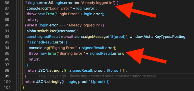 Handling error cases