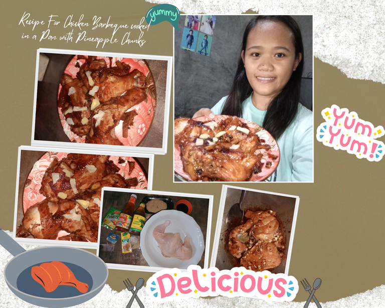 Recipe For Chicken Barbeque cooked in a Pan with Pineapple Chunks.png
