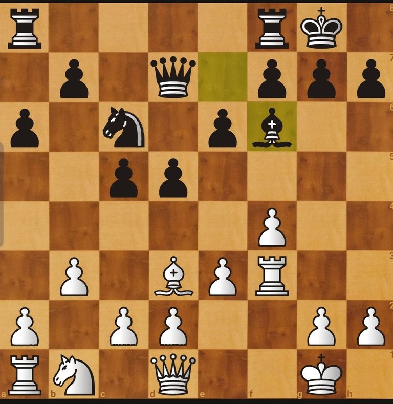 11.Bxf6, black recaptures