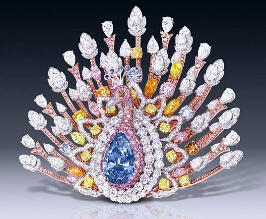 At the Center of This $100M Peacock Brooch Is a Rare 20-Carat Deep Blue Diamond.jpeg