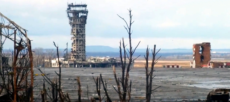 The ruins of the control tower. Photo Source - Wikimedia