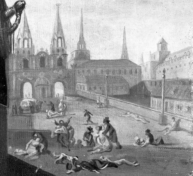 Fragment of the painting "The Plague in Moscow" by Theodore-Louis Deville (1818-1886). Photo Source - cdn.iz.ru