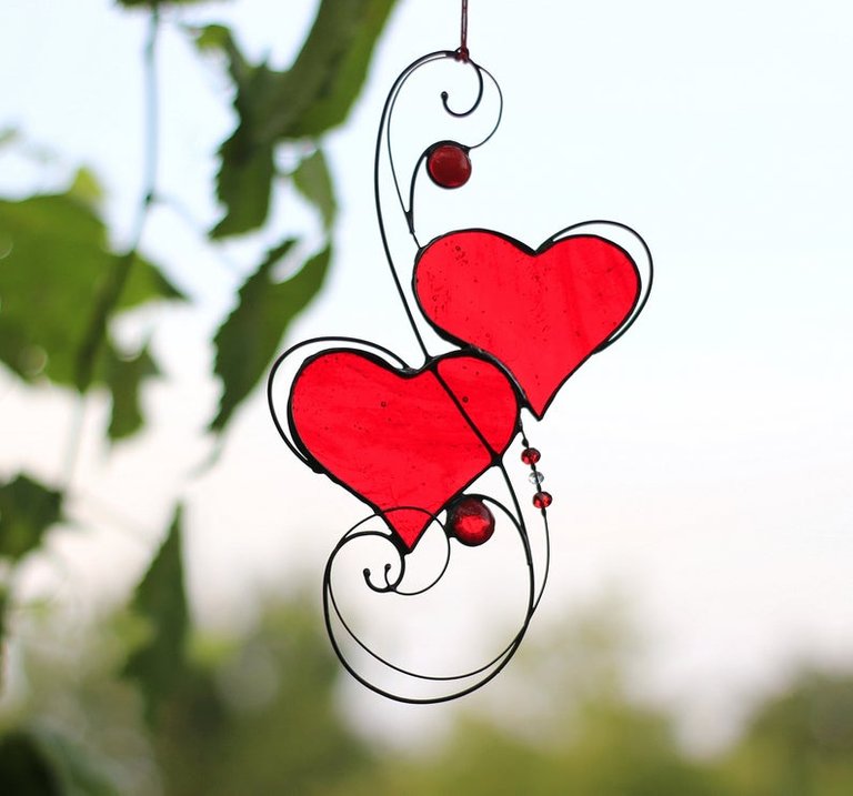 Hearts Suncatcher Stained Glass Art.jpg