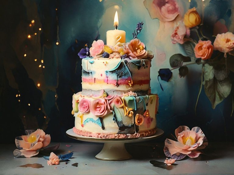 Default_Watercolor_painting_whimsical_tiered_birthday_cake_gli_0.jpg