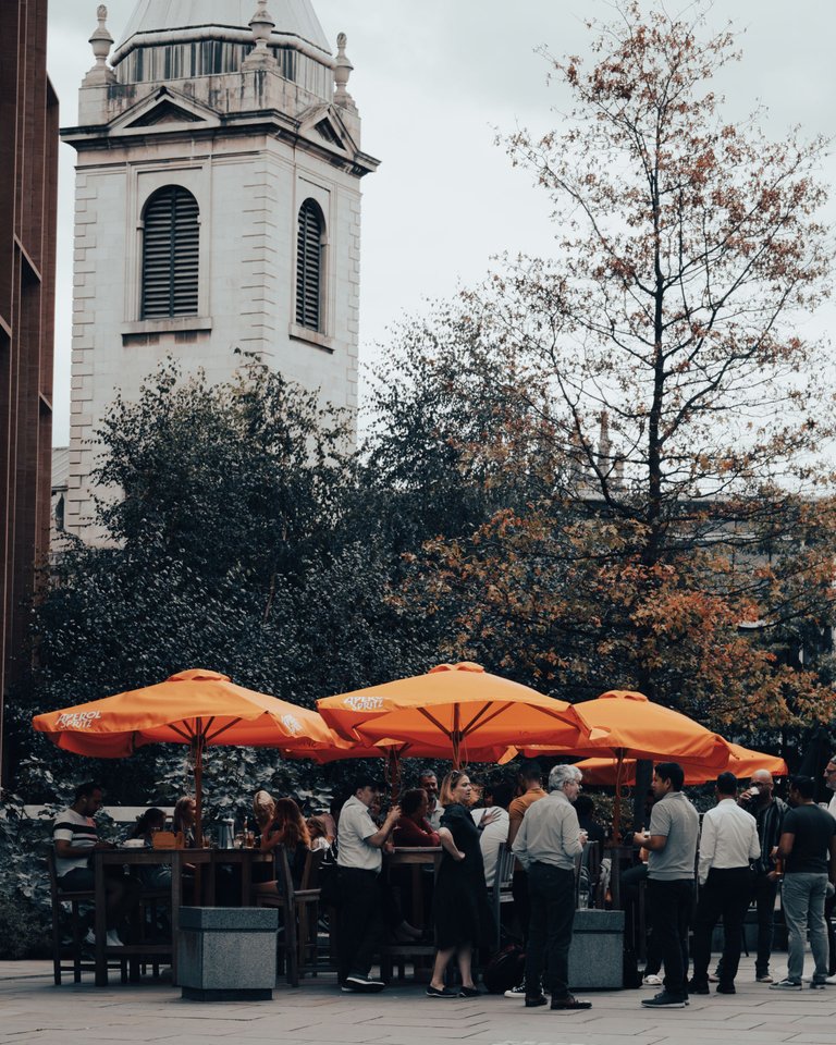 People outside the Pub having drinks and talking.jpg