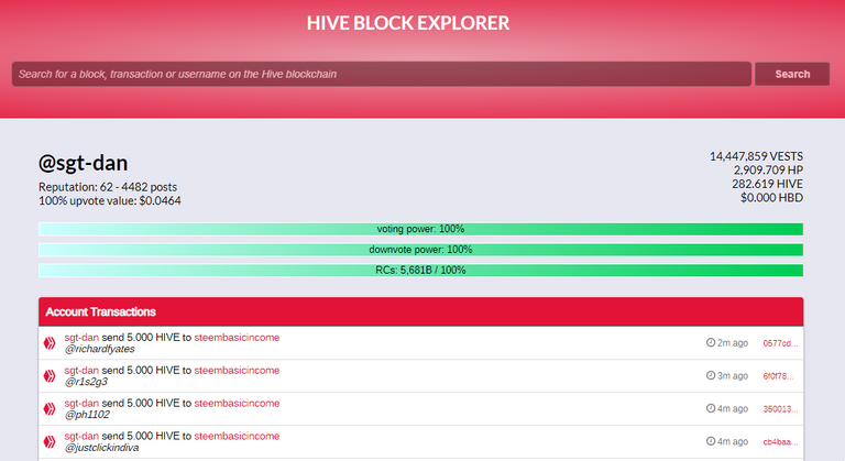 HIVE Block Explorer