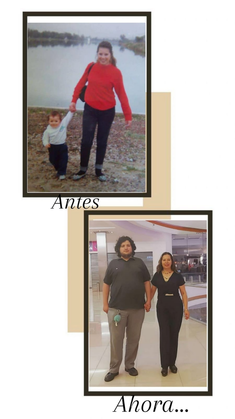 Mi madre hizo esa foto del antes y despues, que se me hizo muy tierno