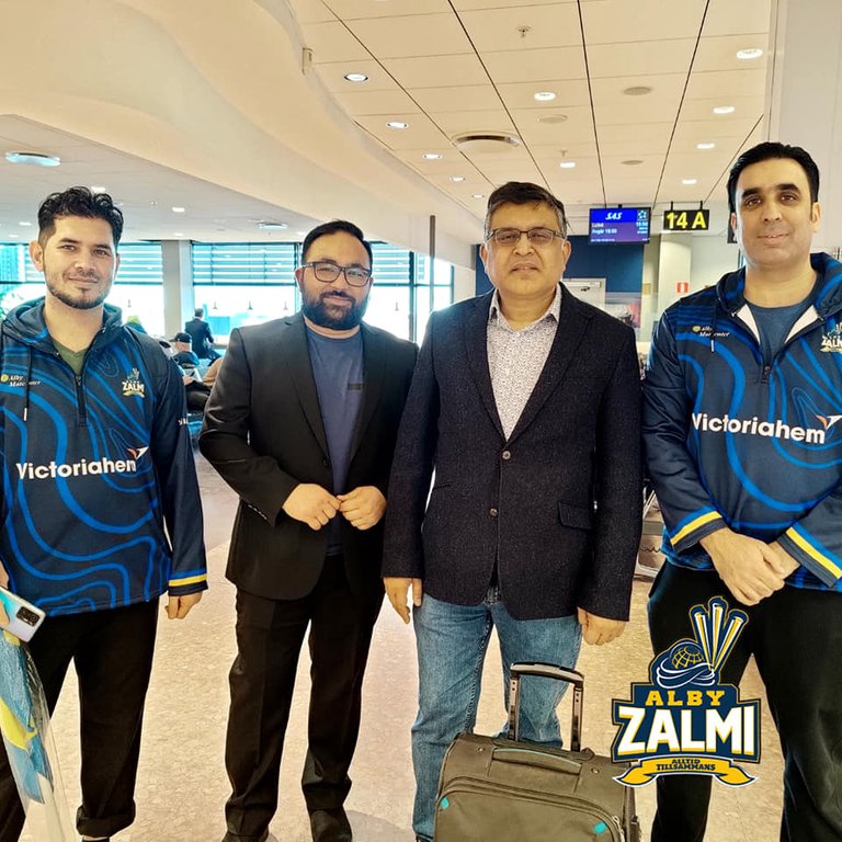 Co Founder of Alby Zalmi Azam Khalil, Alby Zalmi Team Manager Shahzad Ansari, Ambassador of Pakistan to Sweden and Finland H.E. Dr. Zahoor Ahmed, Co Founder Alby Zalmi Aman Zahid Khan 