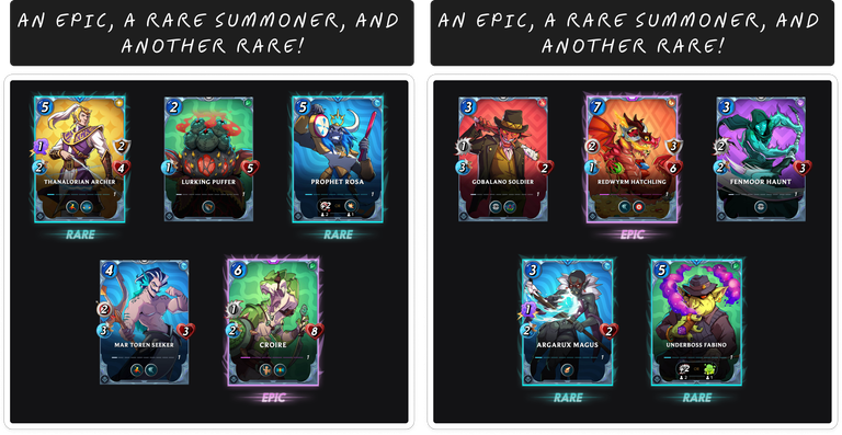 An epic, a rare summoner, and another rare -- twice!