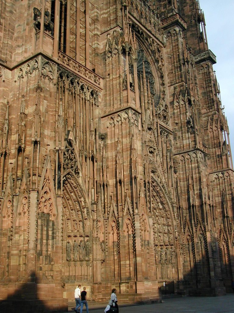 218-Setting sun shines on church in Strasbourg.JPG