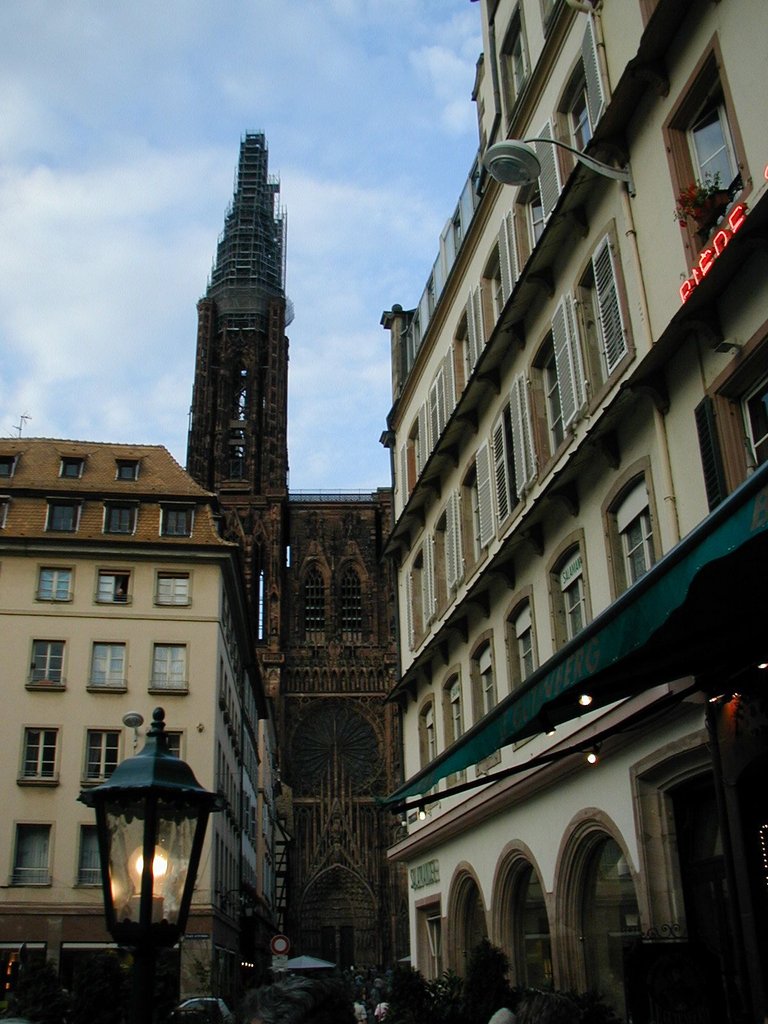 224-View of church from dinner in Strasbourg.JPG