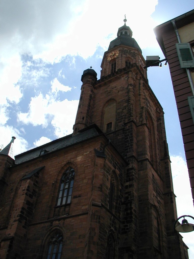 158-Clock tower of church in Heidelburg.JPG