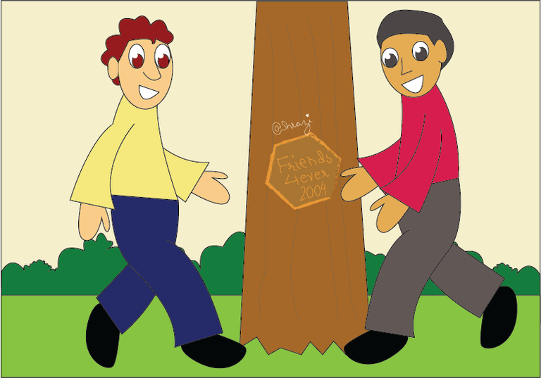 Drawing/illustration characters and little story lines (Friends 4 Ever)