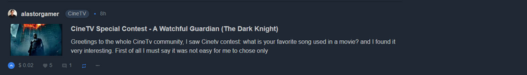@alastorgamer CineTV Special Contest - A Watchful Guardian (The Dark Knight)