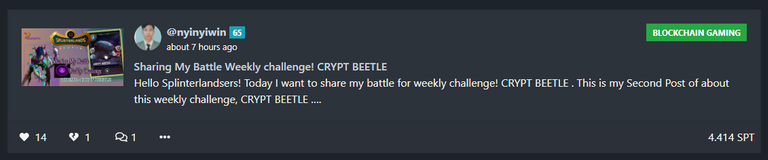 @nyinyiwin Sharing My Battle Weekly challenge! CRYPT BEETLE