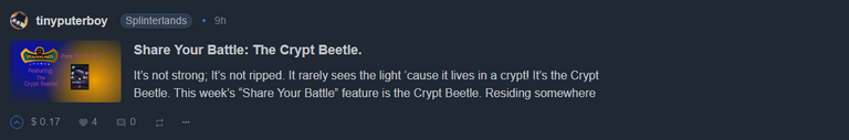 @tinyputerboy Share Your Battle: The Crypt Beetle.