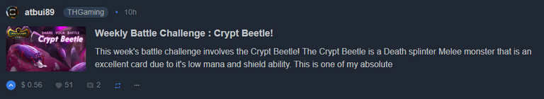 @atbui89 Weekly Battle Challenge : Crypt Beetle!