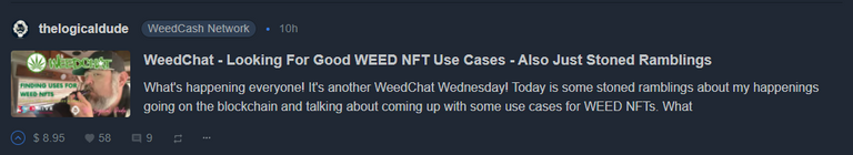 @thelogicaldude WeedChat - Looking For Good WEED NFT Use Cases - Also Just Stoned Ramblings