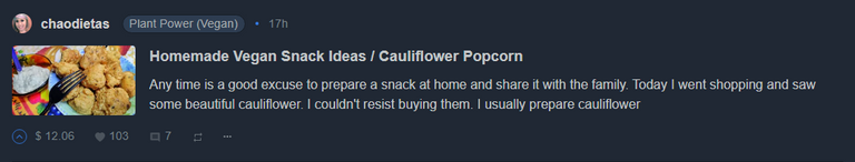 @chaodieta Homemade Vegan Snack Ideas / Cauliflower Popcorn
