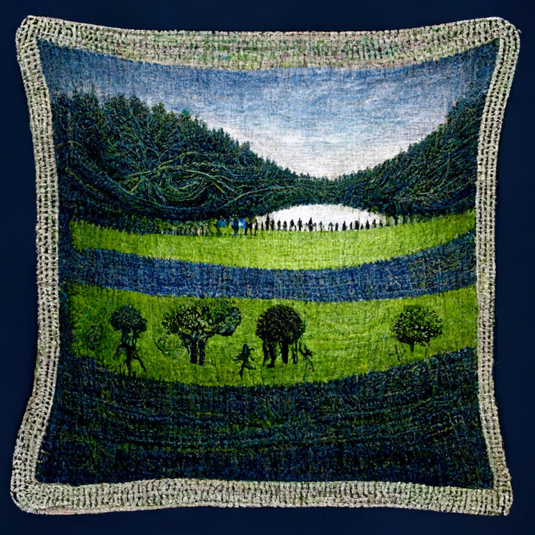 f58f6f34-c035-453c-ab77-a515fff6d2e6_John_Ashs_Username_for_Discord_a_hung_knitted_quilt_tapestry_of_a_landscape_of_nature_humans_in_harmony_with_nature_large_stitches_.png