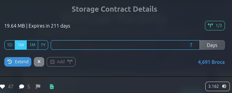 Storage Contract Details