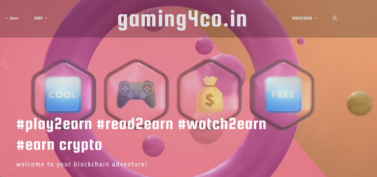 play to earn watch to earn and read to earn crypto on gaming4.coin